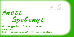 anett szebenyi business card